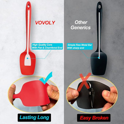 Silicone Spatula Set, High Heat Resistan Rubber Spoon Spatula, Non-Stick - Image 4