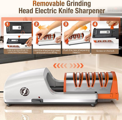 Replaceable Sharpener Electric Knife Sharpener, 3-Stage - Image 3
