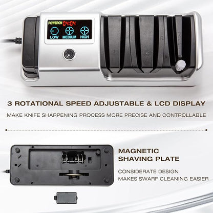 Silver Professional 3-Stage Electric Knife Sharpener - Image 6