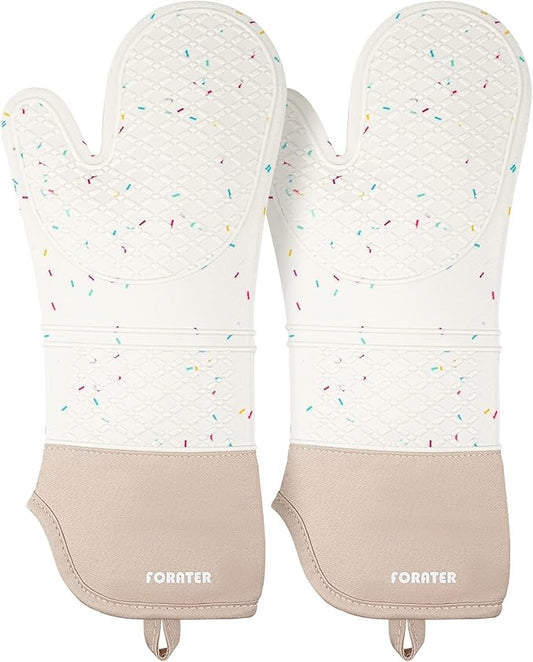 Extra Long Silicone Oven Mitts by FORATER