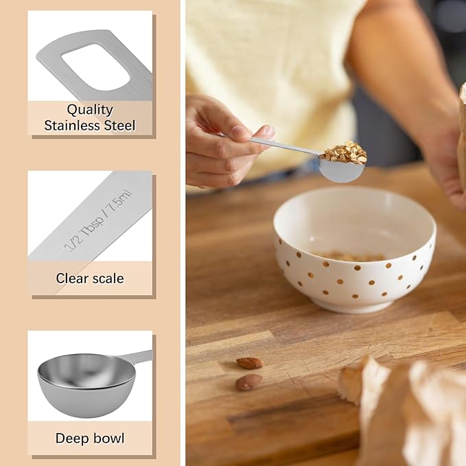 2PCS 1/2tbsp Single Measuring Spoon, Stainless Steel Individual Teaspoons Only - Image 3