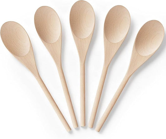 Wooden Spoons for Cooking, MORGLES 10-Inch Serving Spoons for Stirring Mixing by Morgles