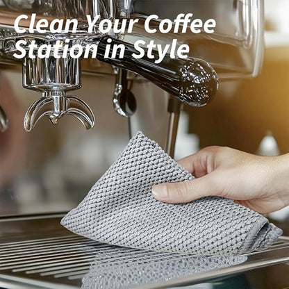 Barista Towel 6 Pack, Extra Thick Microfiber Coffee Cleaning Cloths, Espresso - Image 6