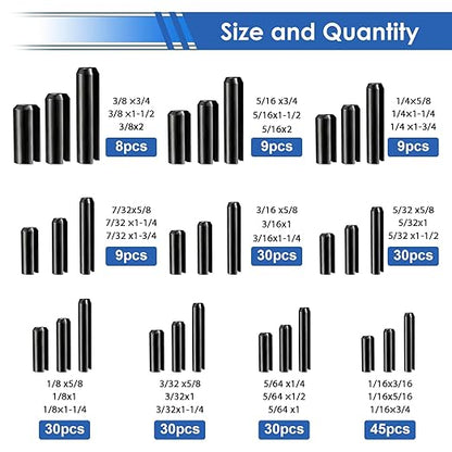 230Pcs Roll Pin Set SAE 1/16 5/64 3/32 1/8 5/32 3/16 7/32 1/4 5/16 3/8 Inch - Image 2