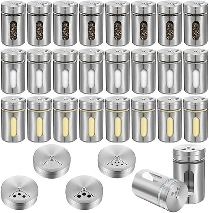 24 Pcs Stainless Steel Spice Jars by Tolare