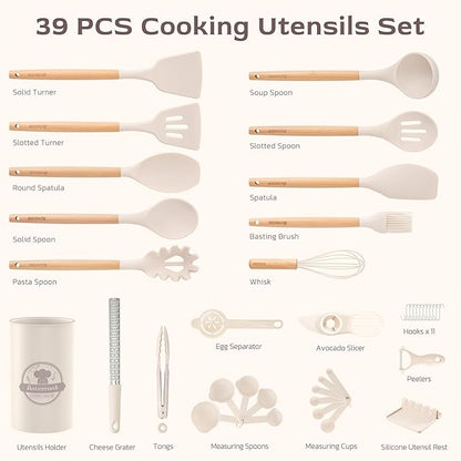 Astercook Kitchen Utensils set, 446°F Heat Resistant Food Grade Utensil Sets - Image 2