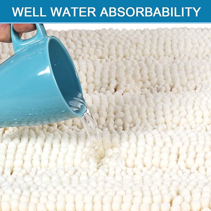 H.VERSAILTEX Bath Rugs for Bathroom Non Slip Bath Mats Extra Thick Chenille - Image 5