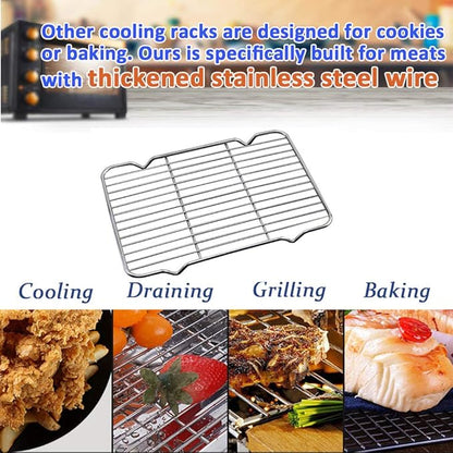 Oven Roasting Rack 11 x 15.4 inch Rectangle Baking Cooling Steaming Grilling - Image 7