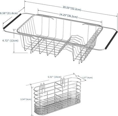 JAQ Over Sink Dish Drying Rack for Small Sink, Compact Expandable 14.25"–22.44" - Image 4