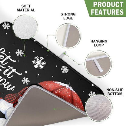 Winter Snowman Dish Drying Mat, Christmas Snow Dish Drying Mat - Image 3