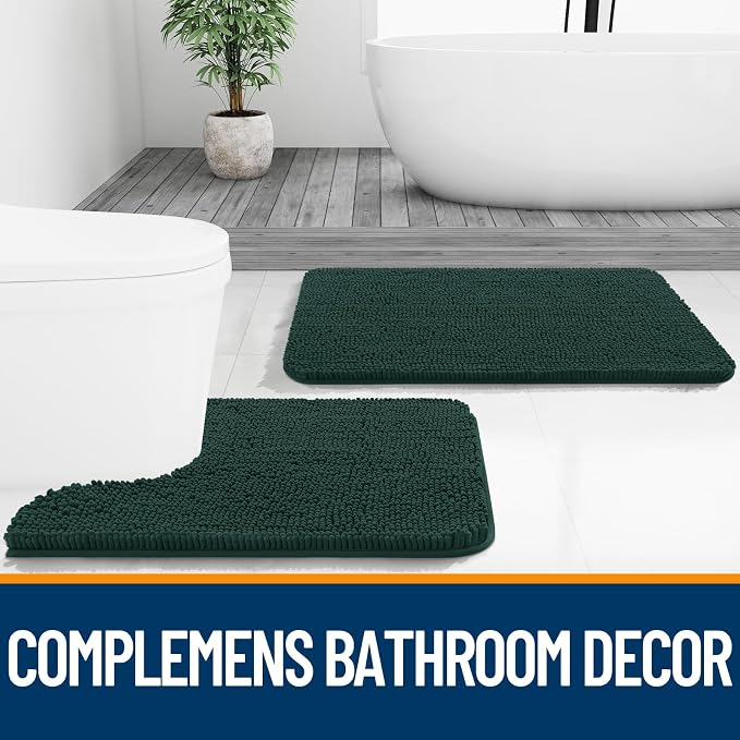 OLANLY Bathroom Rugs 36x24, Extra Soft Absorbent Chenille Bath Rugs, Rubber - Image 8