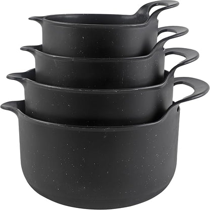 COOK WITH COLOR Nesting Plastic Mixing Bowl Set with Pour Spouts and Handles by CookwithColor