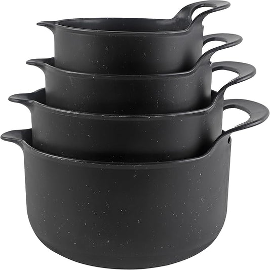 COOK WITH COLOR Nesting Plastic Mixing Bowl Set with Pour Spouts and Handles by CookwithColor