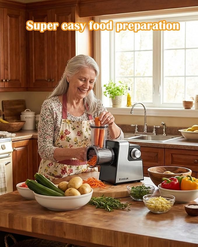 Electric Cheese Grater, 5-In-1 Electric Grater, 300W Salad Maker, Electric - Image 9