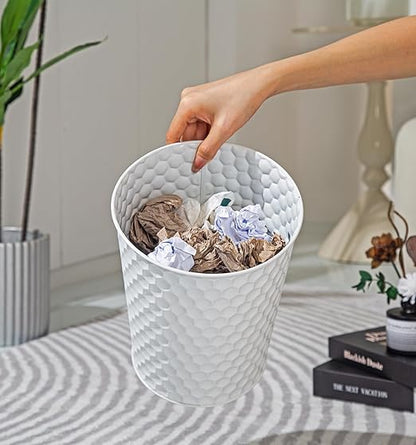 Venalys Small Metal Trash Can Wastebasket, Decorative Honeycomb Garbage Can - Image 8