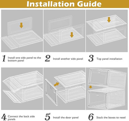 12 Pack Clear Shoe Storage Organizer - Image 8