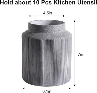Farmhouse Ceramic Farmhouse Kitchen Utensil Holder - Image 2