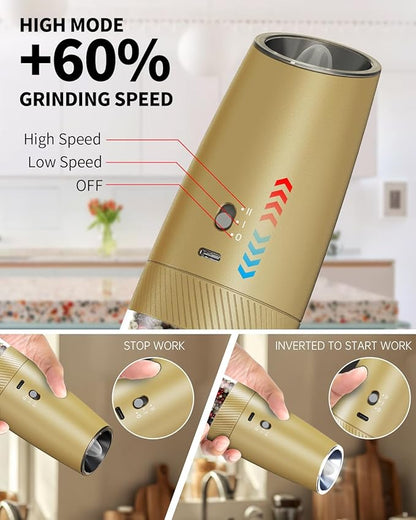 CIRCLE JOY Gravity Electric Salt and Pepper Grinder Set - Image 2