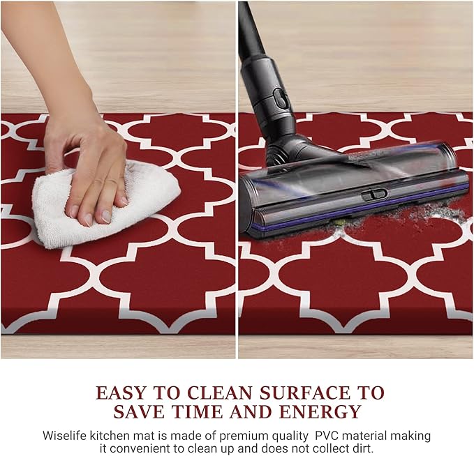 WISELIFE Cushioned Anti-Fatigue Mats, 17.3"x 28", Non Slip Waterproof Heavy - Image 5