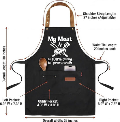 My Meat is 100% Going in Your Mouth Sign Apron - Image 2