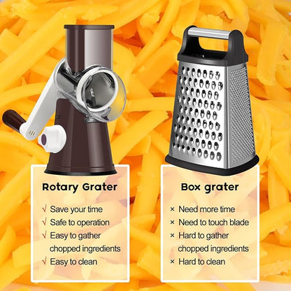 Ourokhome Rotary Cheese Grater Hand Crank, Kitchen Shredder Speed Mandolin - Image 8