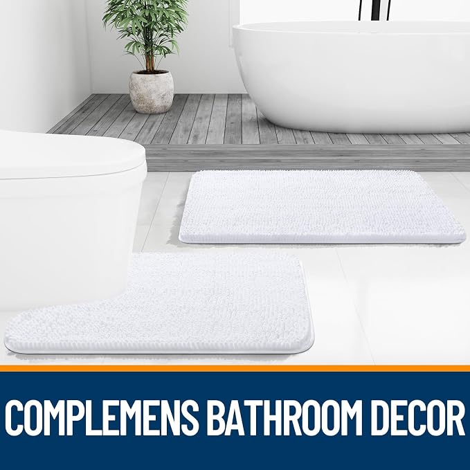 OLANLY Bathroom Rugs 30x18, Extra Soft Absorbent Chenille Bath Rugs, Rubber - Image 7