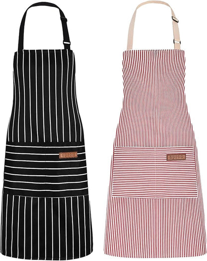 2Pack Adjustable Kitchen Apron for Women Men by ZAIORD