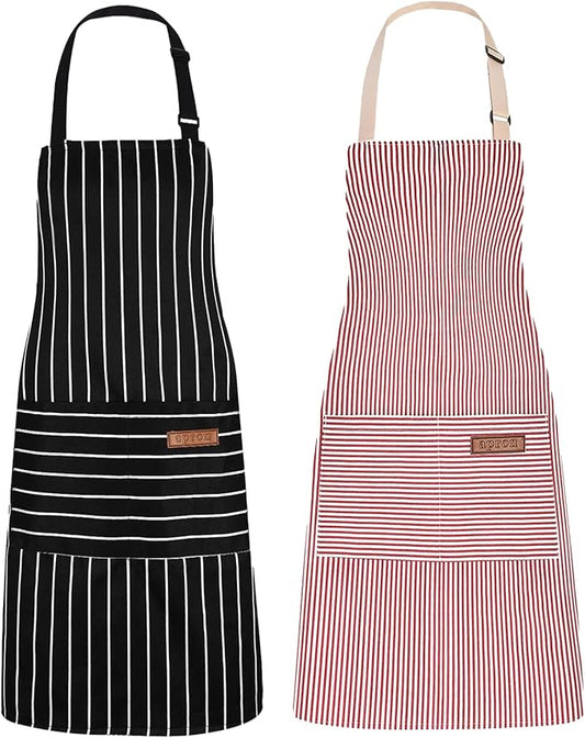 2Pack Adjustable Kitchen Apron for Women Men by ZAIORD