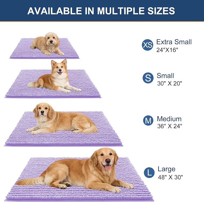 OLANLY Dog Door Mat for Muddy Paws 40x32, Ultra Absorbent Chenille Mud Doormat - Image 2