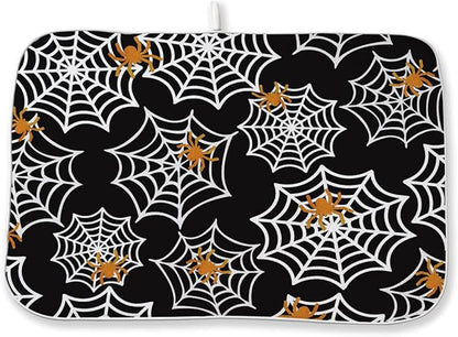 Halloween Dish Drying Mat 18 x 24 Inch Spider Web Drying Mat by Sorktse