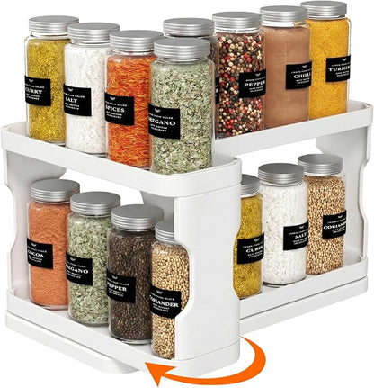 Lifewit Sliding Spice Rack for Cabinets, 6.4"H x 11.1"D x 6.1"W Slide Out Swive by Lifewit