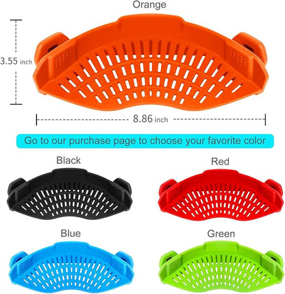 Clip On Strainer Silicone for all Pots and Pans, AUOON Pasta Strainer Clip on - Image 2
