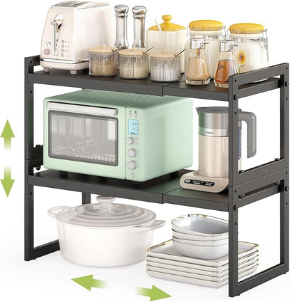 DOLALIKE Expandable Kitchen Countertop Organizer, Stackable Cabinet Shelf by DOLALIKE