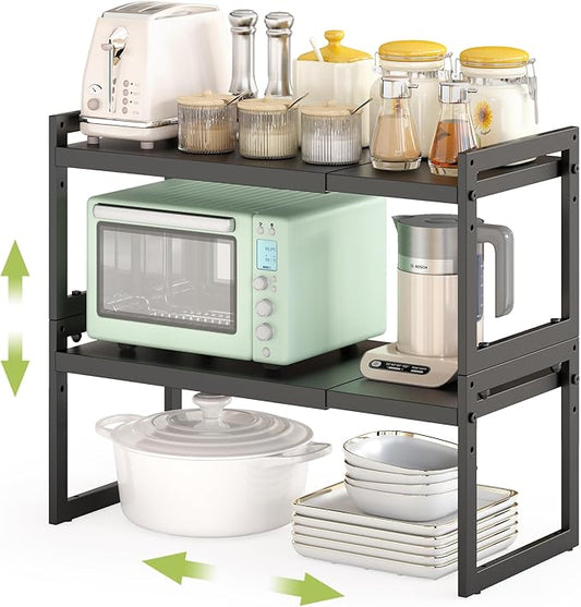DOLALIKE Expandable Kitchen Countertop Organizer, Stackable Cabinet Shelf by DOLALIKE