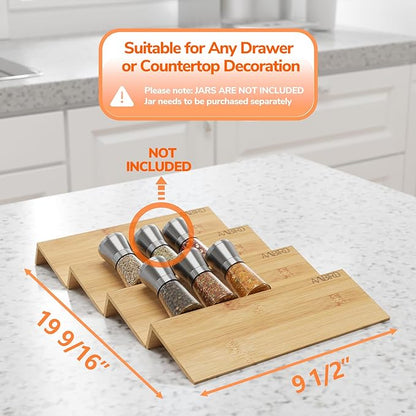 AMBIRD Bamboo Spice Drawer Organizer - Image 6