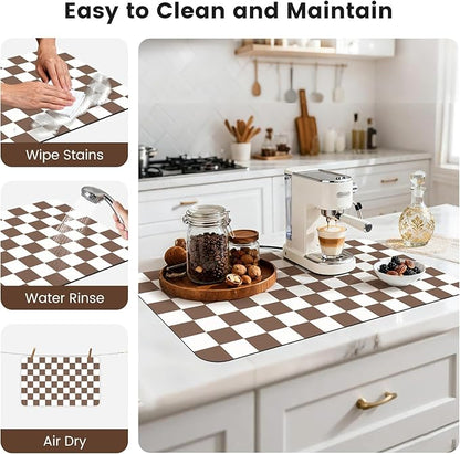 17" x 32" Checkered Dish Drying Mat - Image 7