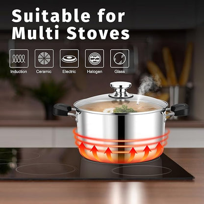 8 Quart 3-Ply Cooking Stock Pot - Image 7