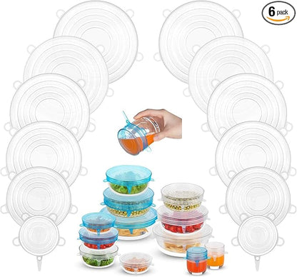Silicone Stretch Lids, Zero Waste Reusable Silicon Container Lid Covers by DAILYKISN