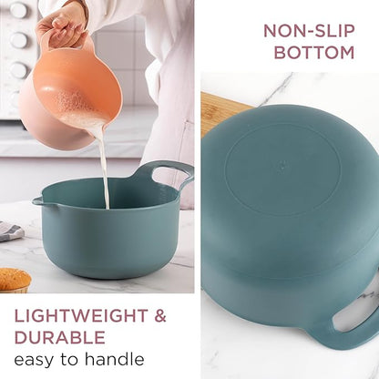 COOK WITH COLOR Nesting Plastic Mixing Bowl Set with Pour Spouts and Handles - Image 2
