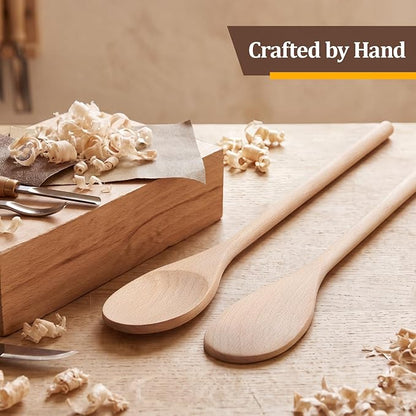 12 Pcs Wooden Spoons for Cooking, MORGLES 14-Inch Serving Spoons for Stirring - Image 2