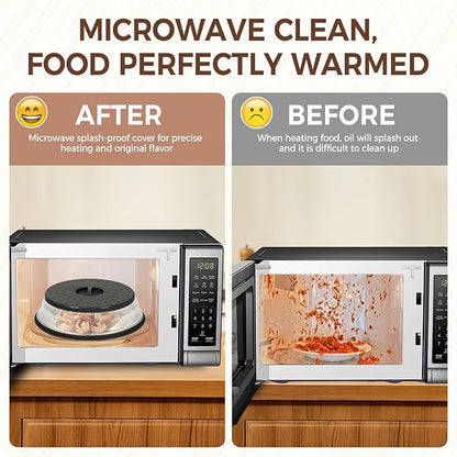 12 Inchs Microwave Splatter Cover & Silicone Mat, Large Vented Collapsible - Image 2