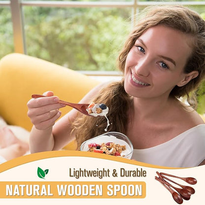 Wooden Spoons, 6 Pieces 9 Inch Wood Soup Spoons - Image 7