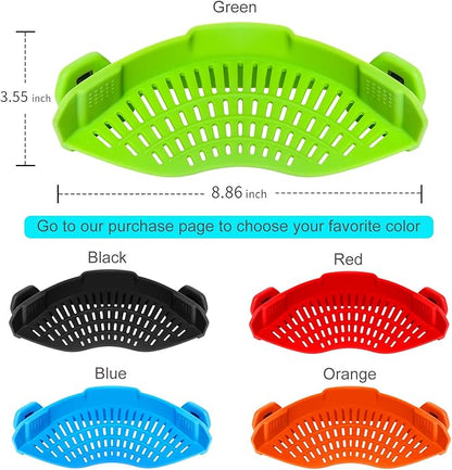 Clip On Strainer Silicone Pots and Pans, AUOON Pasta Strainer Clip on Food - Image 2