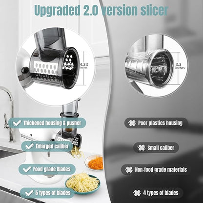 Stainless Steel Slicer Shredder Attachments - Image 4