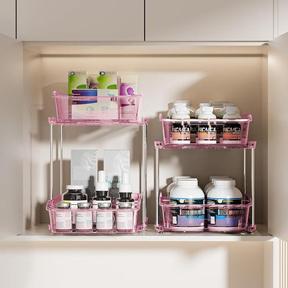 Delamu 2-Tier Under Sink Organizers and Storage, Pull Out Kitchen Pantry - Image 6