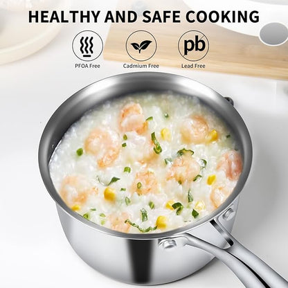 EWFEN 3 Ply Stainless Steel Sauce Pan Set - Image 5