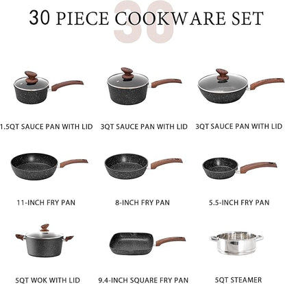 MAISON ARTS Pots and Pans Set Non Stick, 30 Piece Kitchen Cookware & Bakeware - Image 5