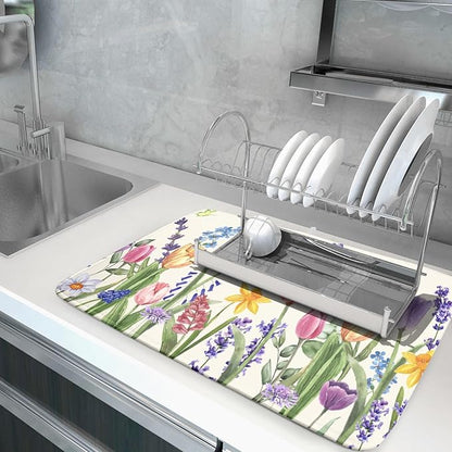Spring Summer Floral Dish Drying Mat - Image 5