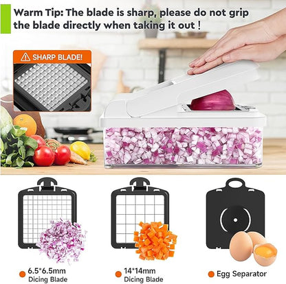 MealHelper 12-in-1 Vegetable Chopper, 7 Blade Veggie Chopper, Practical Food - Image 4
