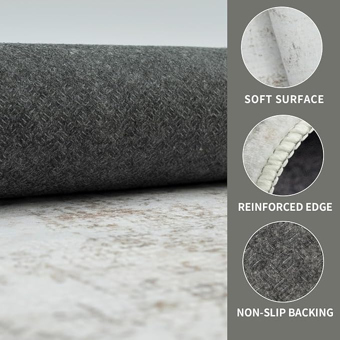 Washable 6×9 Area Rugs for Living Room, Vintage Floral Rug Soft Non Slip Stain - Image 4